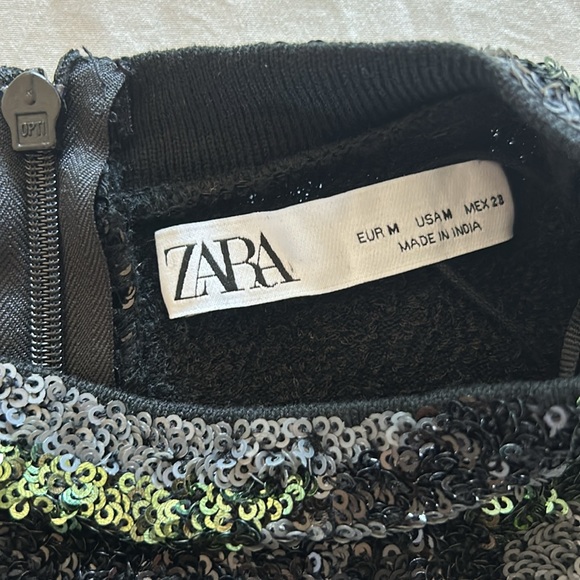 NWT ZARA Camo Sequin Dress - Picture 8 of 12